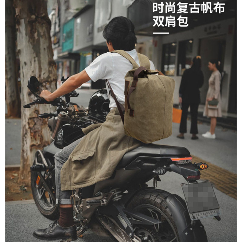 新款耐磨帆布男士旅行双肩包