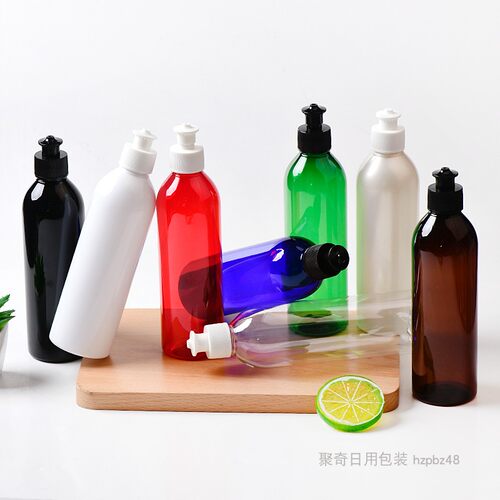 250ML毫升圆肩塑料瓶手拉盖洗洁精分装空瓶子24牙拉拔盖空瓶包材