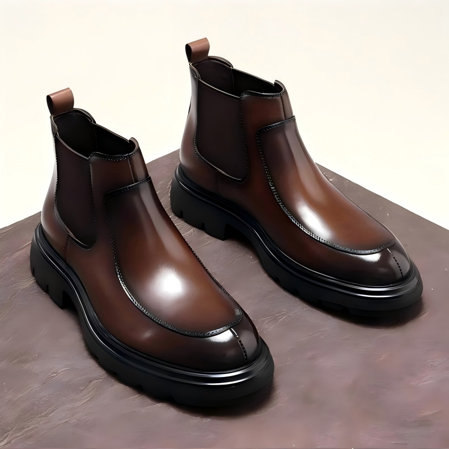 英伦风切尔西靴高帮厚底增高