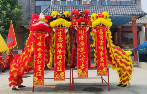 舞狮条幅醒狮对联春联专业绒布