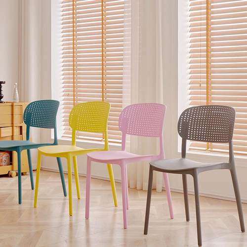 塑料可叠放餐椅靠背椅