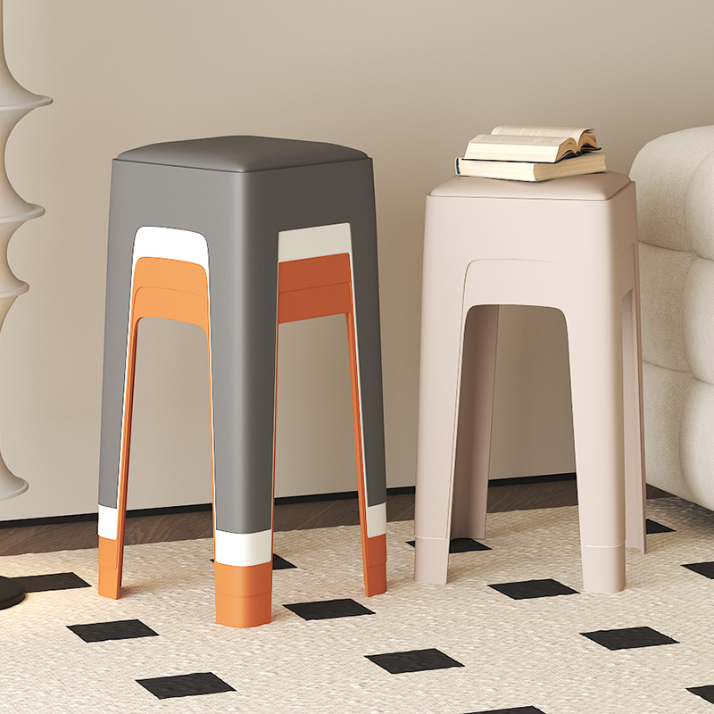 塑料加厚凳子家用特厚现代简约可叠放摞叠久坐舒服椅子方凳板凳