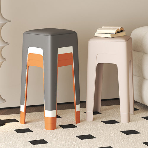 塑料凳子可叠放软包方凳