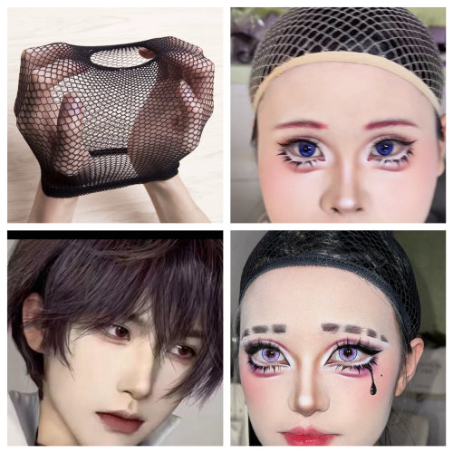 cosplay假发专用发网 压发帽 固定高弹力优质两头通蕾丝发帽