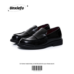 UNZIZHI 2025新款吸血鬼乐福鞋男士头层牛皮英伦高级感皮鞋德比鞋