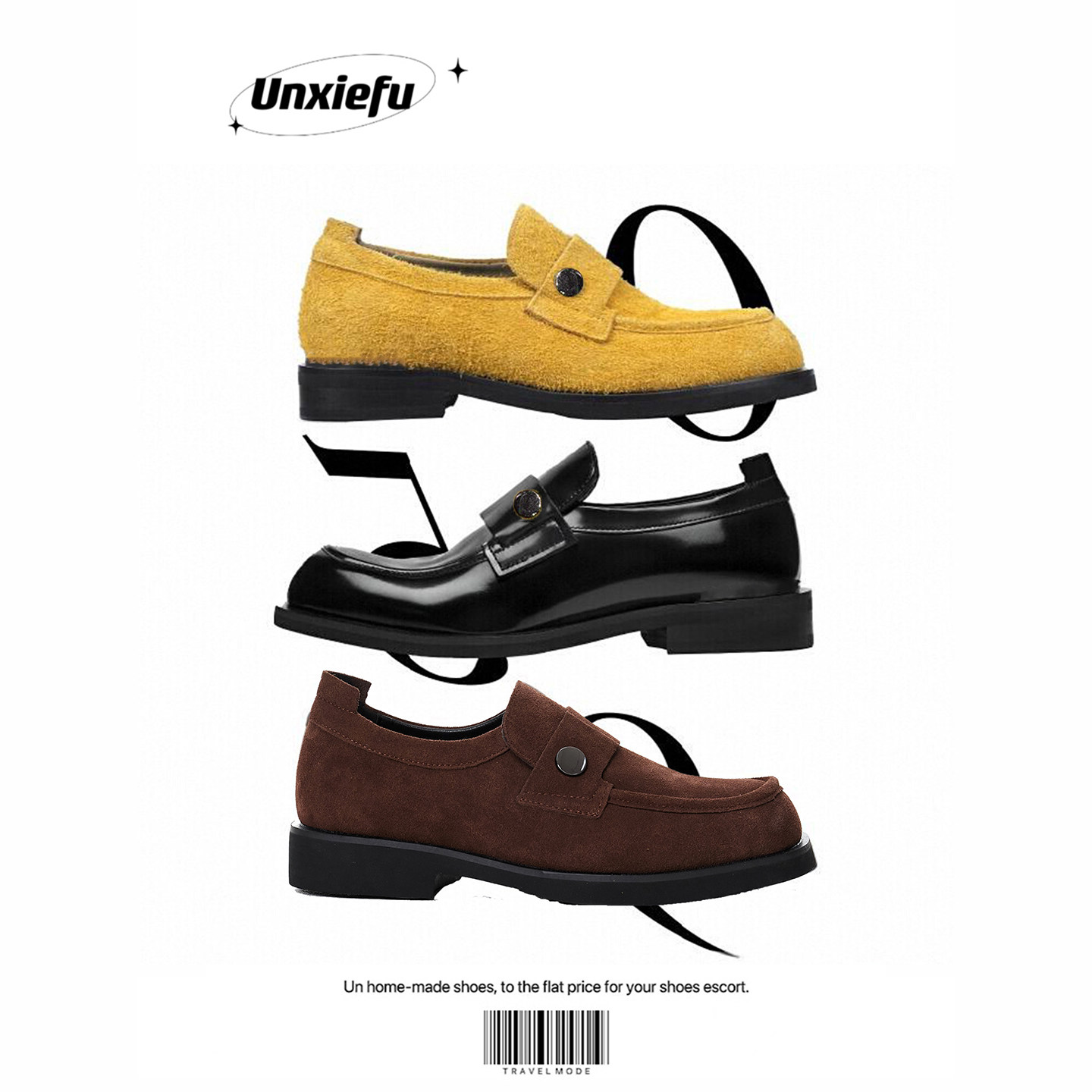 UNZIZHI 三色金属纽扣乐福真皮皮鞋一脚蹬老钱风日常通勤百搭简约,流行男鞋,乐福鞋（豆豆鞋）,淘宝优惠券,粉丝福利购,淘宝优惠卷