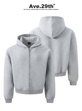 Ave.29th重磅420g空气层连帽开衫卫衣男秋冬季简约男女拉链外套