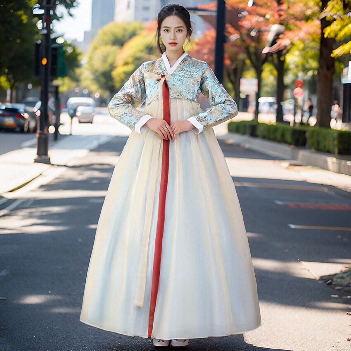 韩服阿里郎表演服饰延边传统古装女装民族舞台朝鲜族礼服韩国摄影