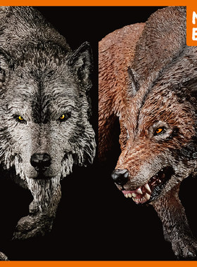 REBOR恐狼 奇幻巨狼骑哈瓦拉伽塔北境平原版动物儿童模型玩具收藏