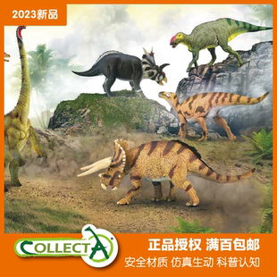 CollectA我你他恐龙 三角龙鸭嘴龙汝阳龙角鳄龙沧龙奇虾 模型玩具
