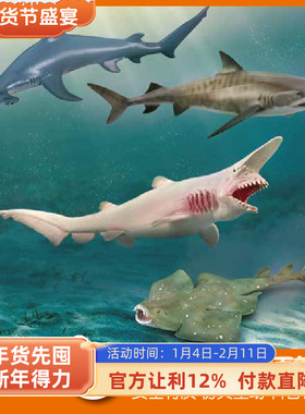 CollectA我你他欧氏剑吻鲨亚马孙河豚扁鲨露脊鲸海洋生物模型玩具