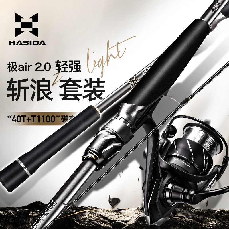 哈斯达斩浪二代远投型岸抛海鲈翘嘴多节便携超轻量化极纺车轮套装图片
