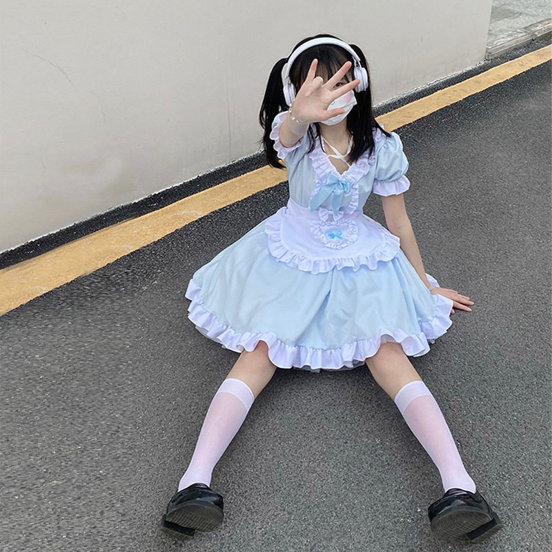 爱丽丝天蓝女仆Lolita连衣裙女装