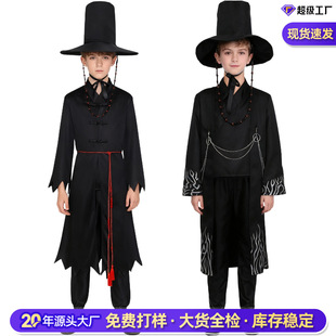 K-POP猎魔女团cos沙加男孩秦宇男团贝比黑色打歌服角色扮演服套装