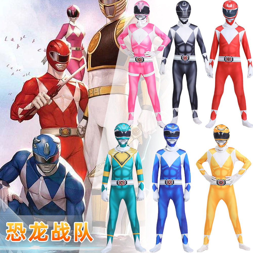 跨境新品恐龙迷彩骑士战队衣服万圣节cosplay服装连体衣装者