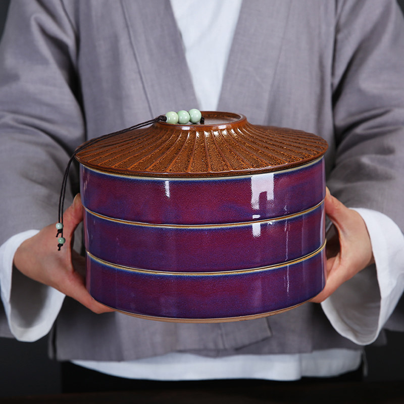 普洱茶饼罐陶瓷大号茶叶包装盒白茶饼357克可叠加五大名窑茶叶罐,餐饮具,茶叶罐,淘宝优惠券,粉丝福利购,淘宝优惠卷