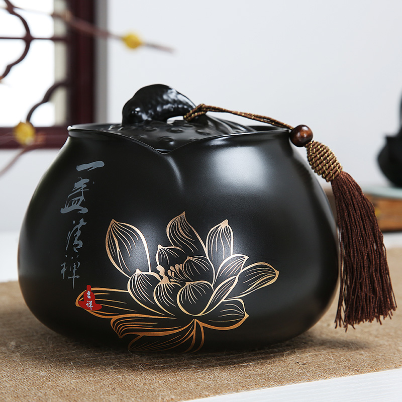 定窑陶瓷茶叶罐子密封存藏罐普洱大中小号礼盒包装糖果储物罐包邮