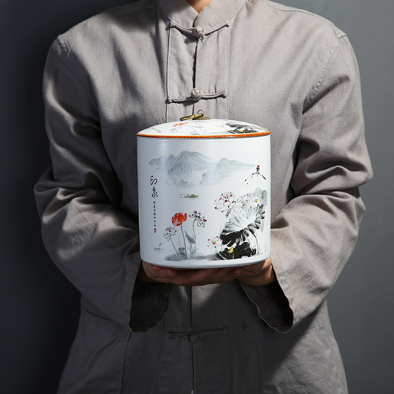 陶瓷存储普洱茶叶200克家用图片