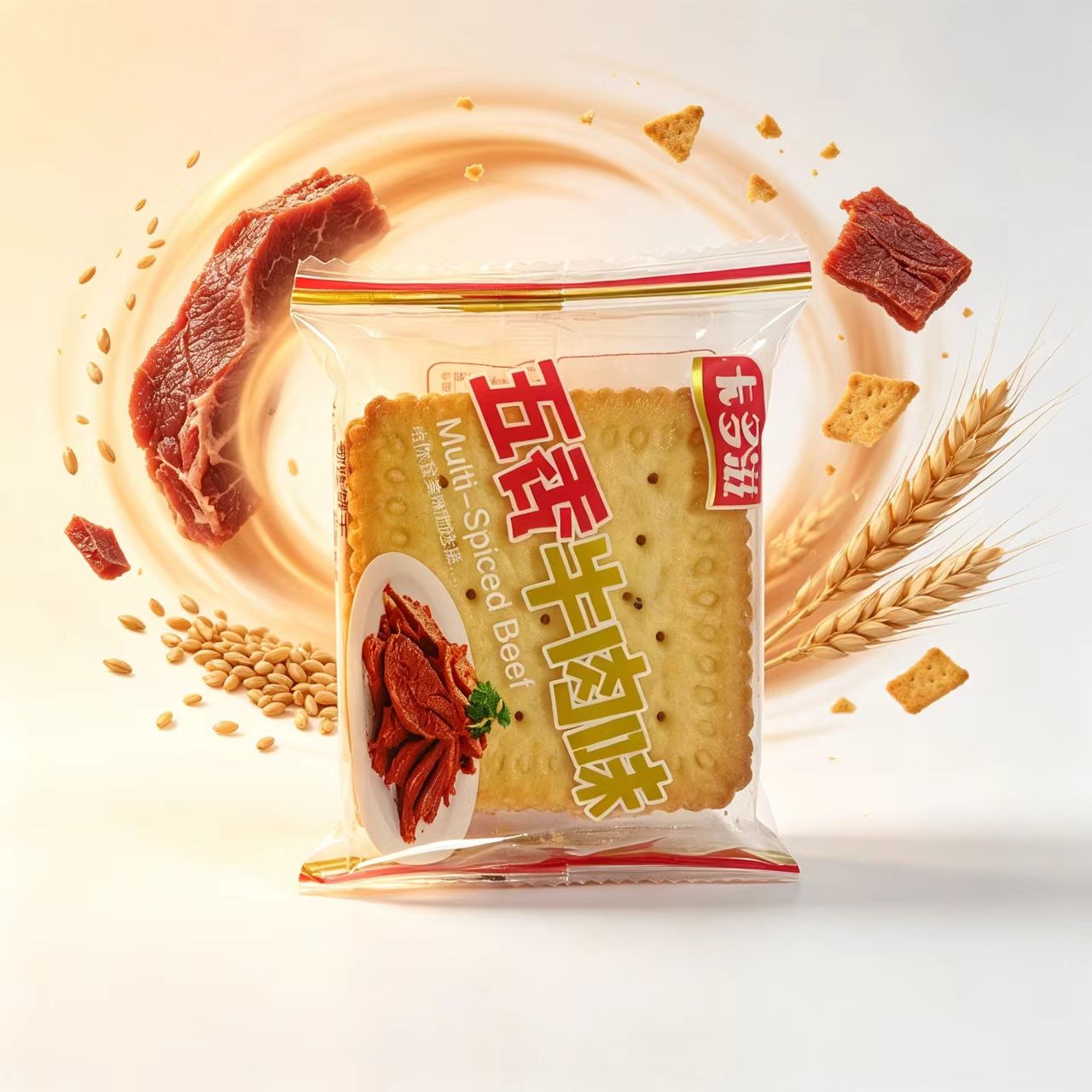 五香牛肉薄饼酥脆留香饼干零食