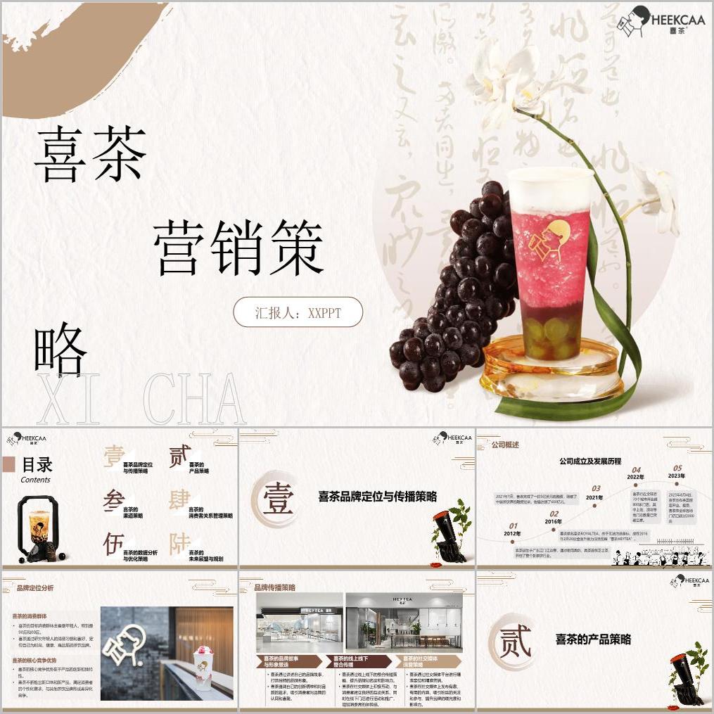 《喜茶营销策略》品牌市场调研分设计素材/源文件