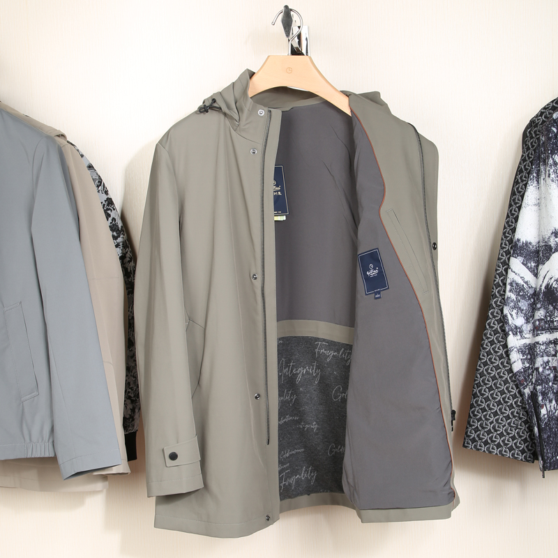 金利来男装外套男中长款冬季2022年新款男士风衣MJF22131408-64