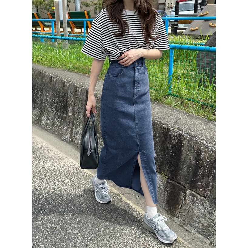 日单潮牌grl少女修身弹力牛仔裙 QU04