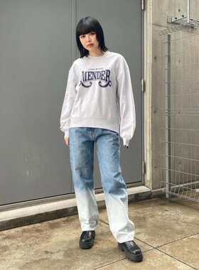 日单rcwb渐变色直筒牛仔裤 微瑕清仓