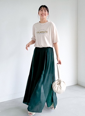 日单潮牌N家对接凉爽的切割和缝制宽裤子