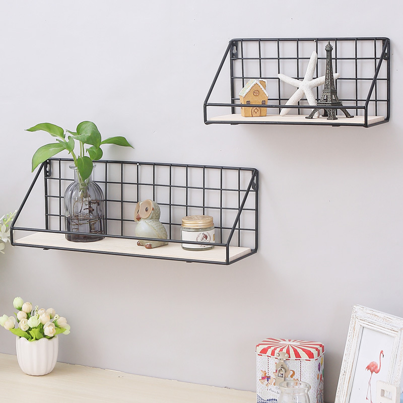 日式北欧ins简约创意一字搁板家居壁挂装饰品壁饰欧式墙面置物架