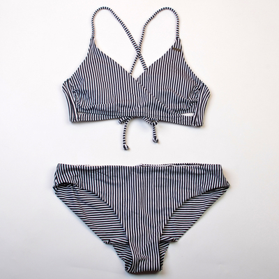 澳洲品牌ONE**海边性感显瘦条纹比基尼时尚bikini泳衣女带胸垫