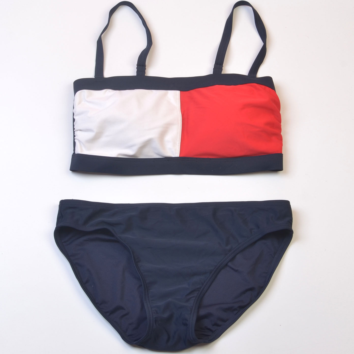 美国品牌Tom**海边游泳美式抹胸简约比基尼时尚bikini泳装带胸垫