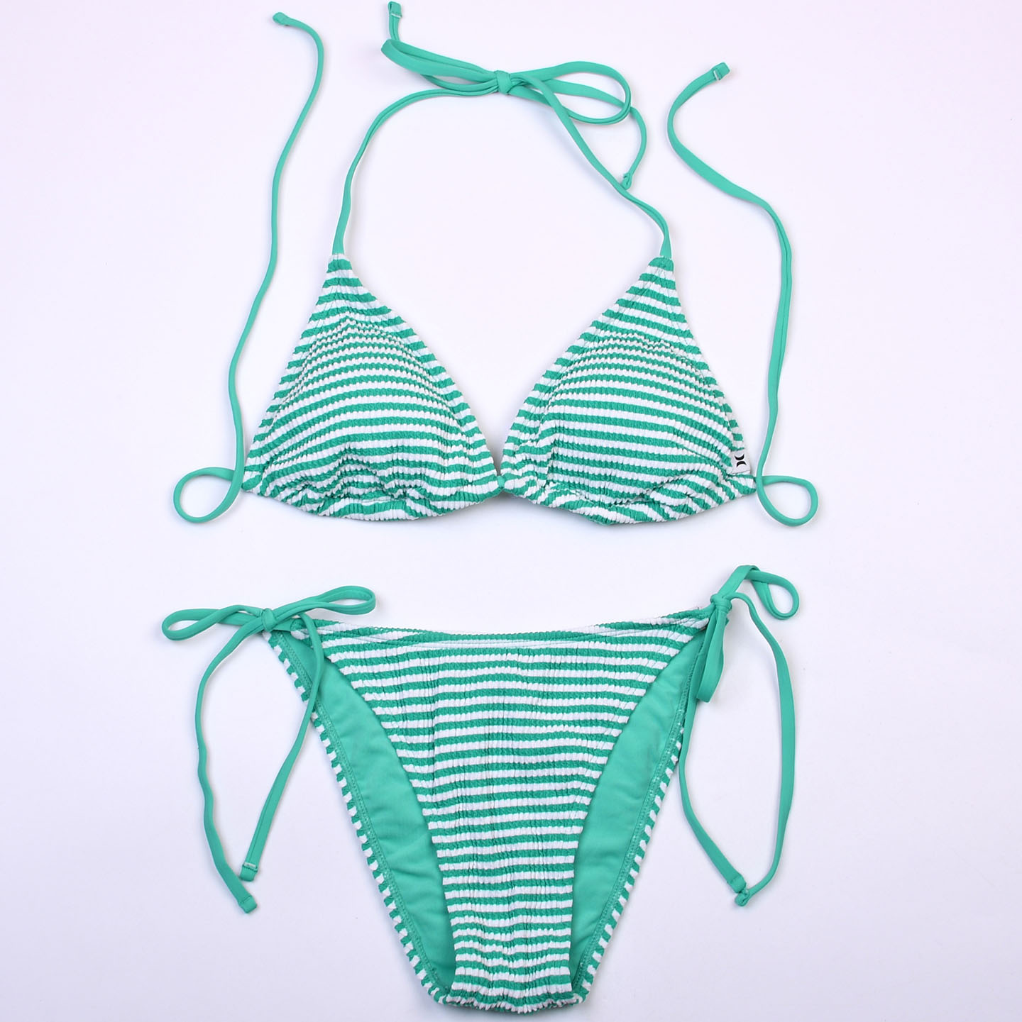 冲浪品牌Hur**海边度假条纹性感比基尼时尚显瘦bikini泳衣带胸垫
