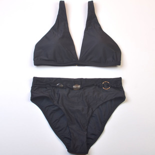 新款美国设计师品牌Red**黑色比基尼套装时尚bikini泳衣女带胸垫