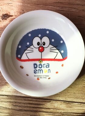 出口日式陶瓷卡通圆形深碟叮当多啦A梦高温坚果碟机器猫儿童碗碟