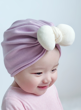 婴儿帽子春秋加厚护头囟帽超萌包头帽套头帽可爱保暖女宝宝印度帽
