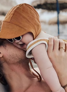 新生婴儿帽子纯色宝宝男女童护耳春夏遮阳薄款麻棉帽子欧美套头帽