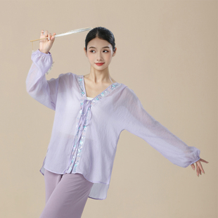 一城一舞古典舞蹈服国风戏曲刺绣花朵身韵纱衣舞台主角表演出服装
