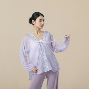 一城一舞古典舞蹈服国风戏曲刺绣花朵身韵纱衣舞台主角表演出服装