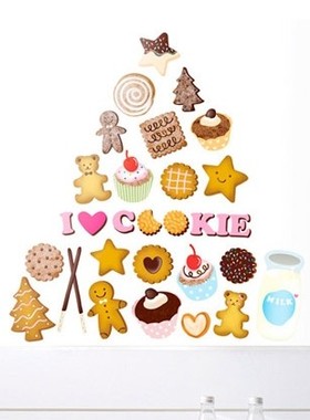 韩国原装进口贴纸*环保壁贴儿童房卡通-可爱曲奇，SS58238