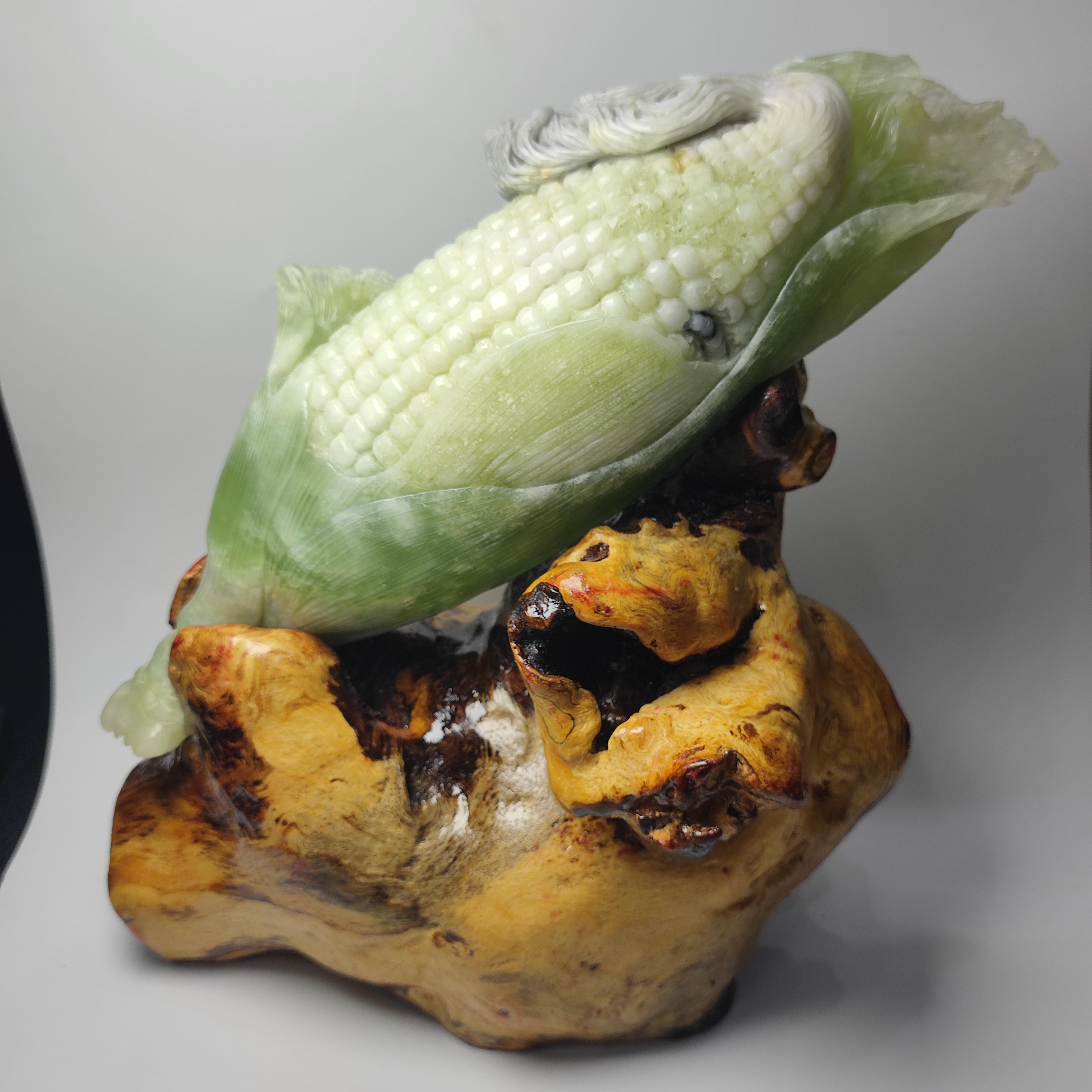 精品收藏岫岩玉玉米摆件多子多福丰衣足食四大名玉岫玉摆件
