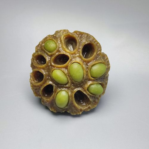精品岫玉花玉莲蓬茶宠小摆件手把件仿真工艺天然玉石巧雕多子多福