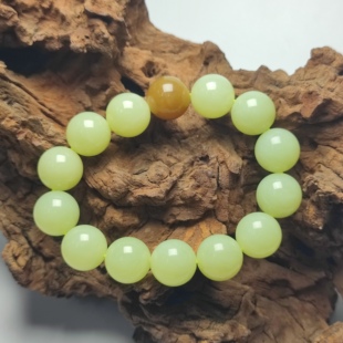 精品收藏岫岩黄白老玉手串16mm圆珠手链手串男款老玉手串老坑料