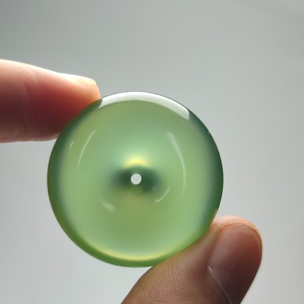 精品收藏岫玉180老坑酒瓶绿平安扣挂件坠玉坠平平安安