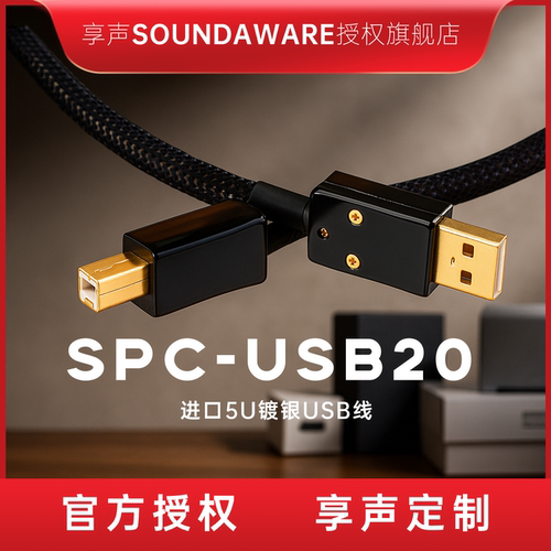 享声发烧级5U镀银USB线音频线 DAM1 Diskone PA2 PA3可用
