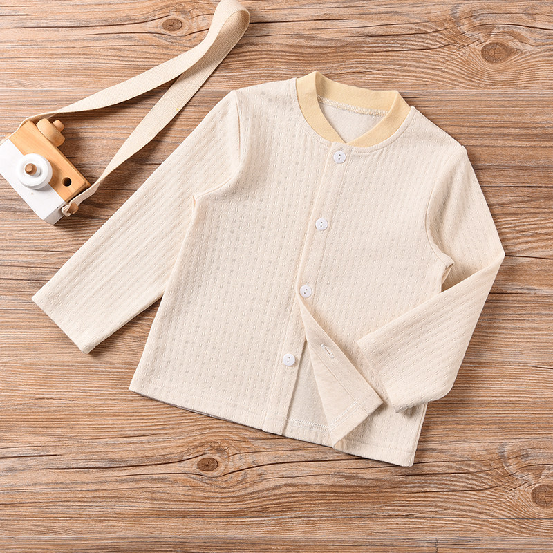 어린이 순면 긴팔 가디건 봄 가을 베이비 메쉬 가을 옷 가을 겨울상의 잠옷 바닥 셔츠 재킷 5 세