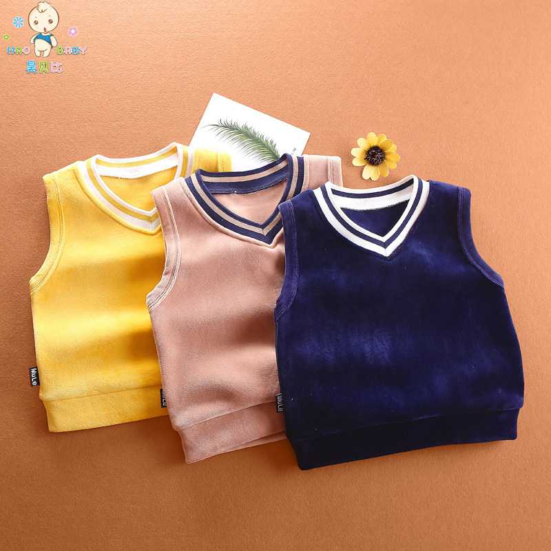 儿童宝宝v领保暖加绒加厚背心男童海岛绒打底马甲坎肩秋冬季韩版在类目 童装/婴儿装/亲子装, 马甲中 - 来自Buy2taobao.com提供专业的淘宝代购服务