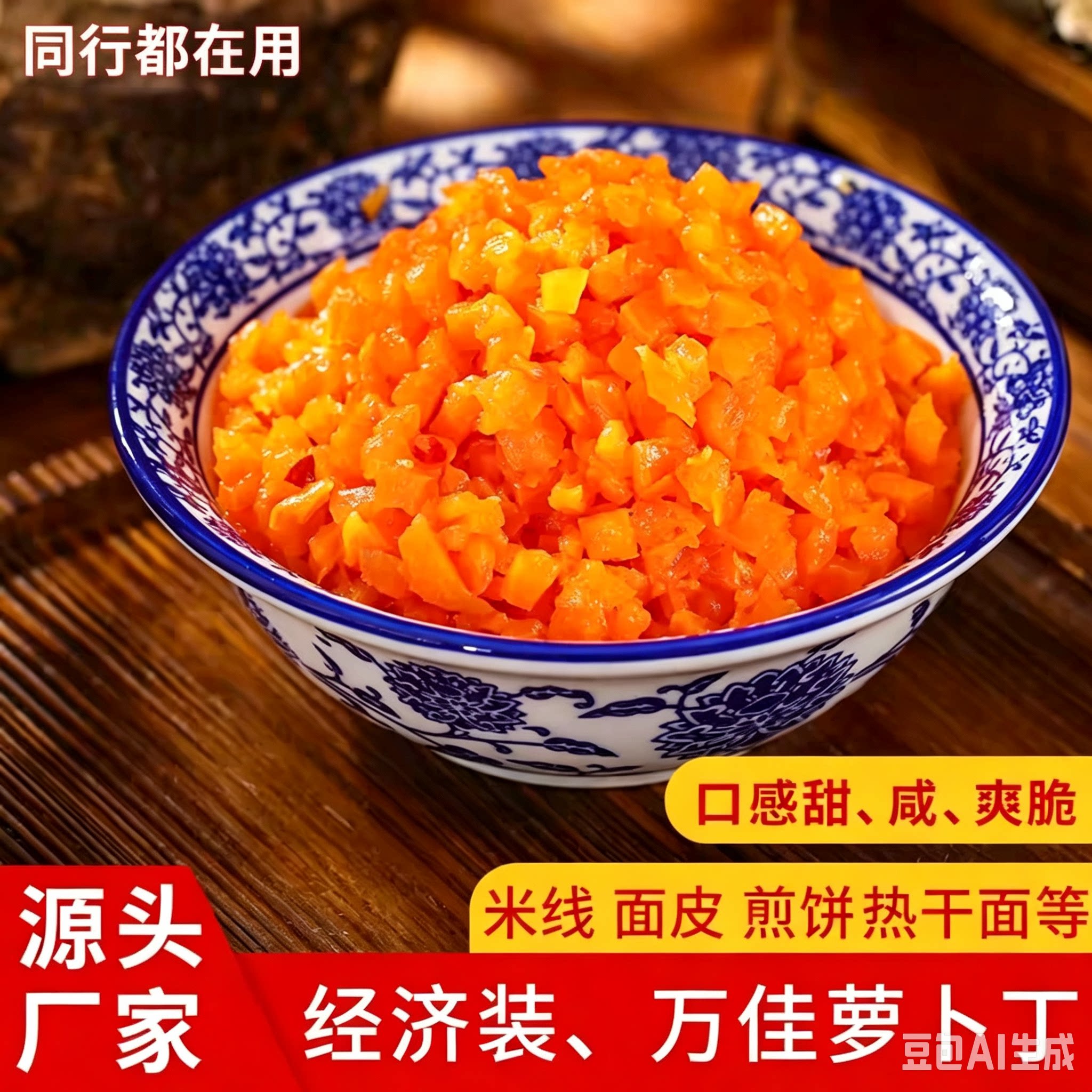 万佳家萝卜丁煎饼果子凉皮米线卷煎饼外卖地摊用配料下饭菜
