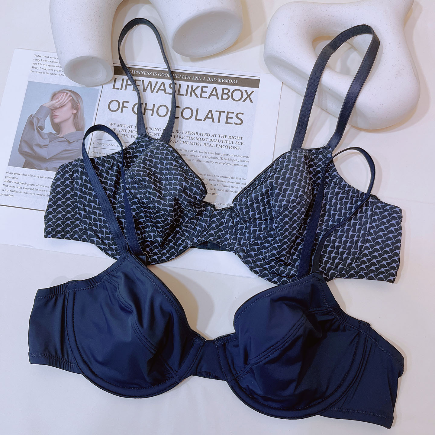 法式超薄内衣无海绵美背大胸显小