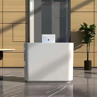 简约酒店导购咨询迎宾台烤漆前台接待台圆弧形小吧台服装店收银台