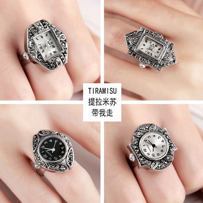女手表个性创意复古休闲戒指表